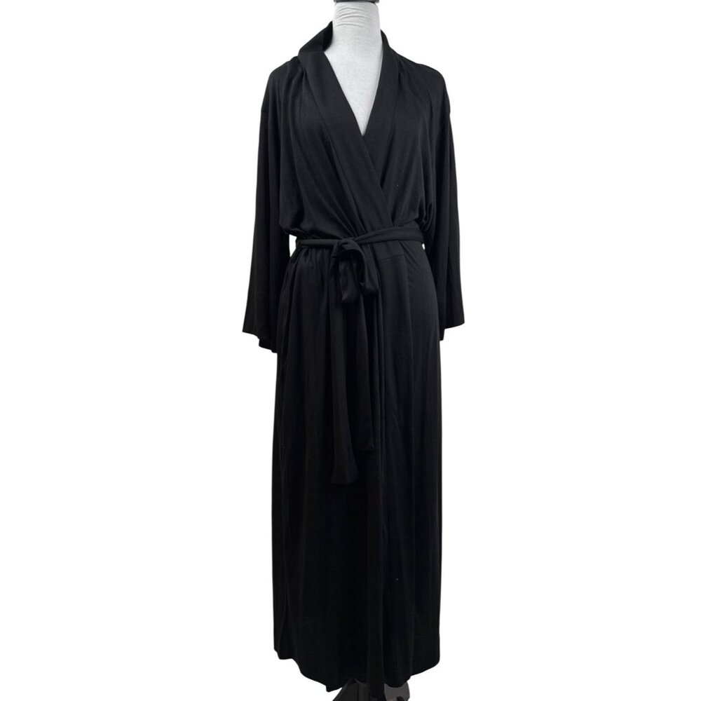NWT NEW Natori Shangri-La Robe Black 2x $98 Luxurious